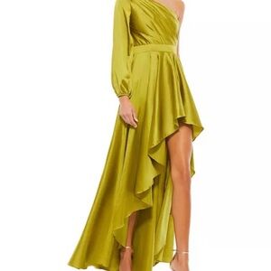 Elegant One-Shoulder Green Dress